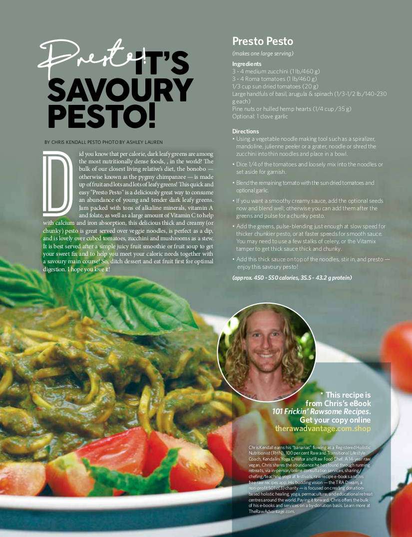 Chris Kendall Pesto Pesto Recipe for refined Magazine 1