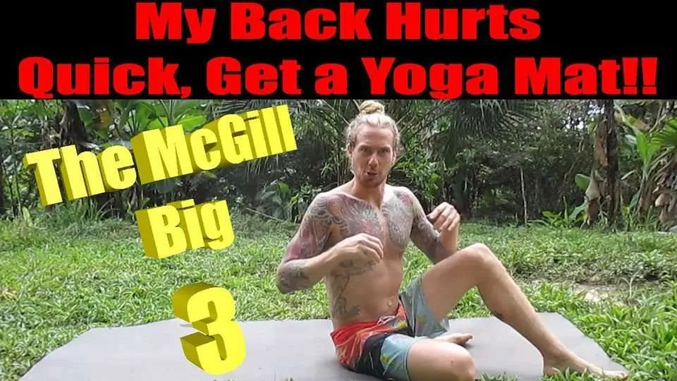 Sciatica / Lower Back Pain Cure, McGill Big Three Level 2 1 Got a Sore Back? As someone with a serious back injury, I know how Physically and Emotionally trying that can be. Having seen many chiropractors and massage therapists and done extensive rehabilitation, I can say this series for lower back pain is a real Gem to share; it's called the McGill Big Three! Dr. Stuart M McGill, a professor of spinal biomechanics at the University of Waterloo, Ontario, is a renowned lumbar research expert. His expertise is evident in the effectiveness of the McGill Big Three exercises.