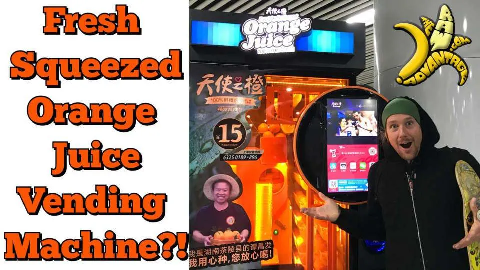 Fresh Squeezed Orange Juice Vending Machines in China!