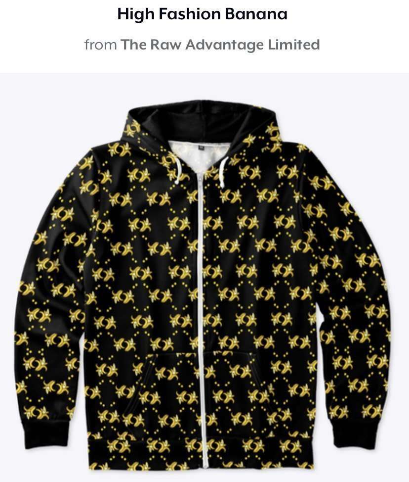 high fashion banana zip hoodie