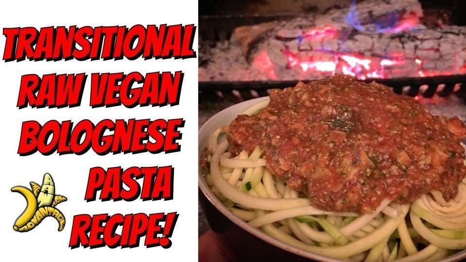 Transitional Raw Vegan Bolognese Pasta